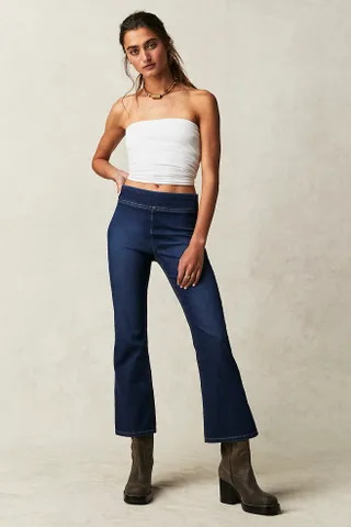 We The Free + In My Feelings Cropped Slim Flare Jeans