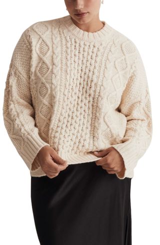 Madewell + Cable Stitch Oversize Sweater