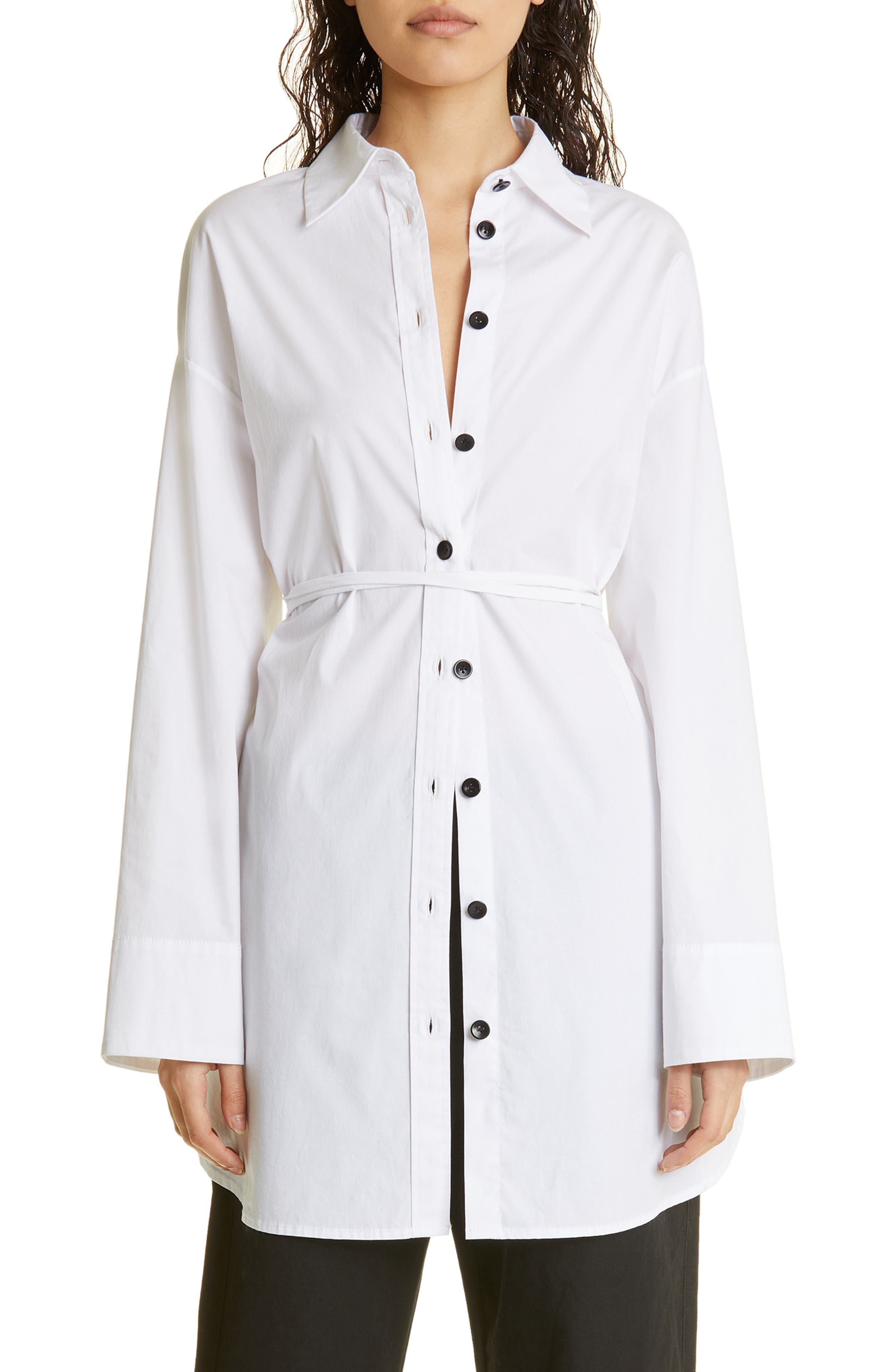 Proenza Schouler White Label + Keyhole Cotton Poplin Tunic