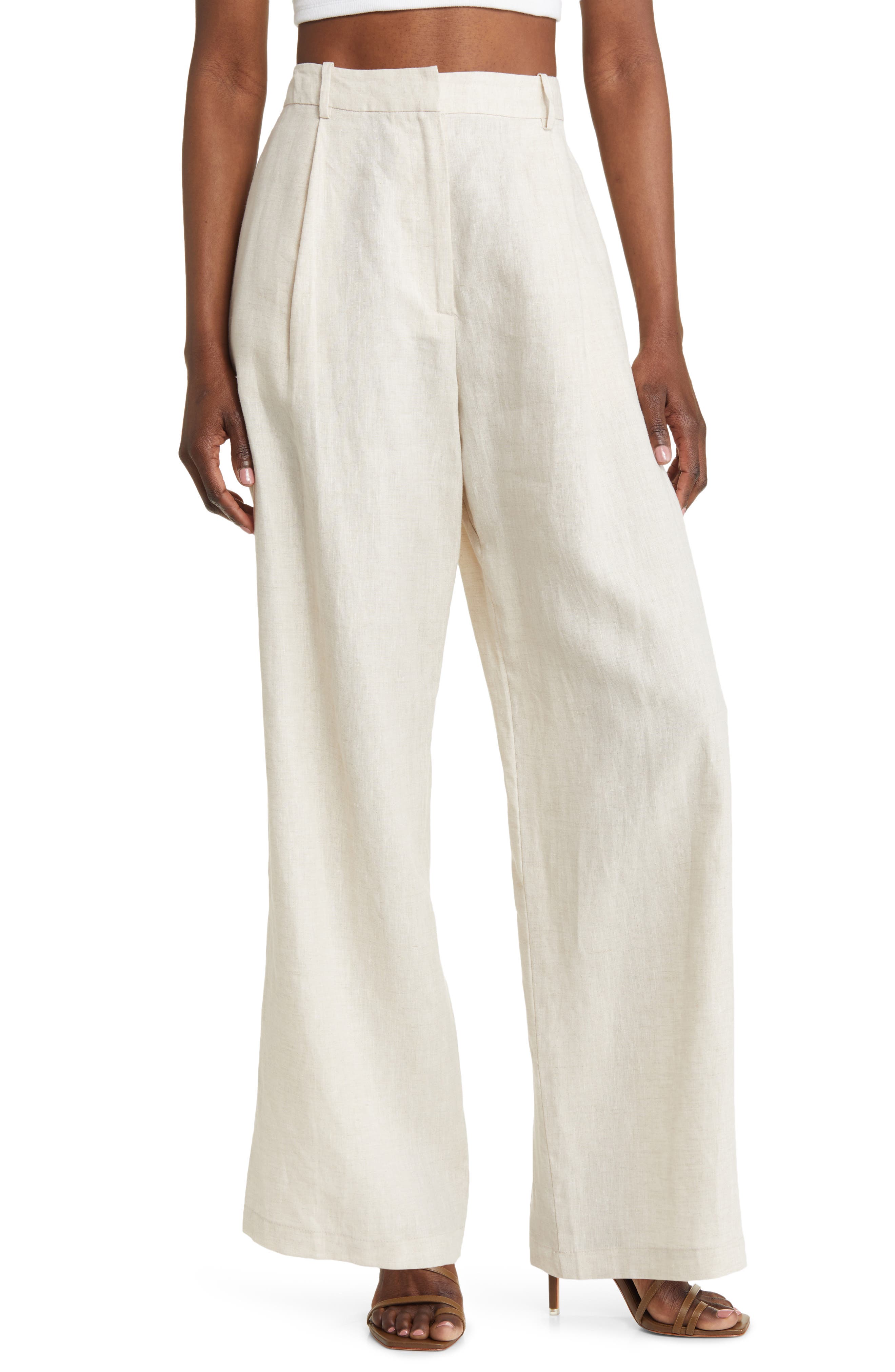 Wayf + Devin Wide Leg Linen Trousers