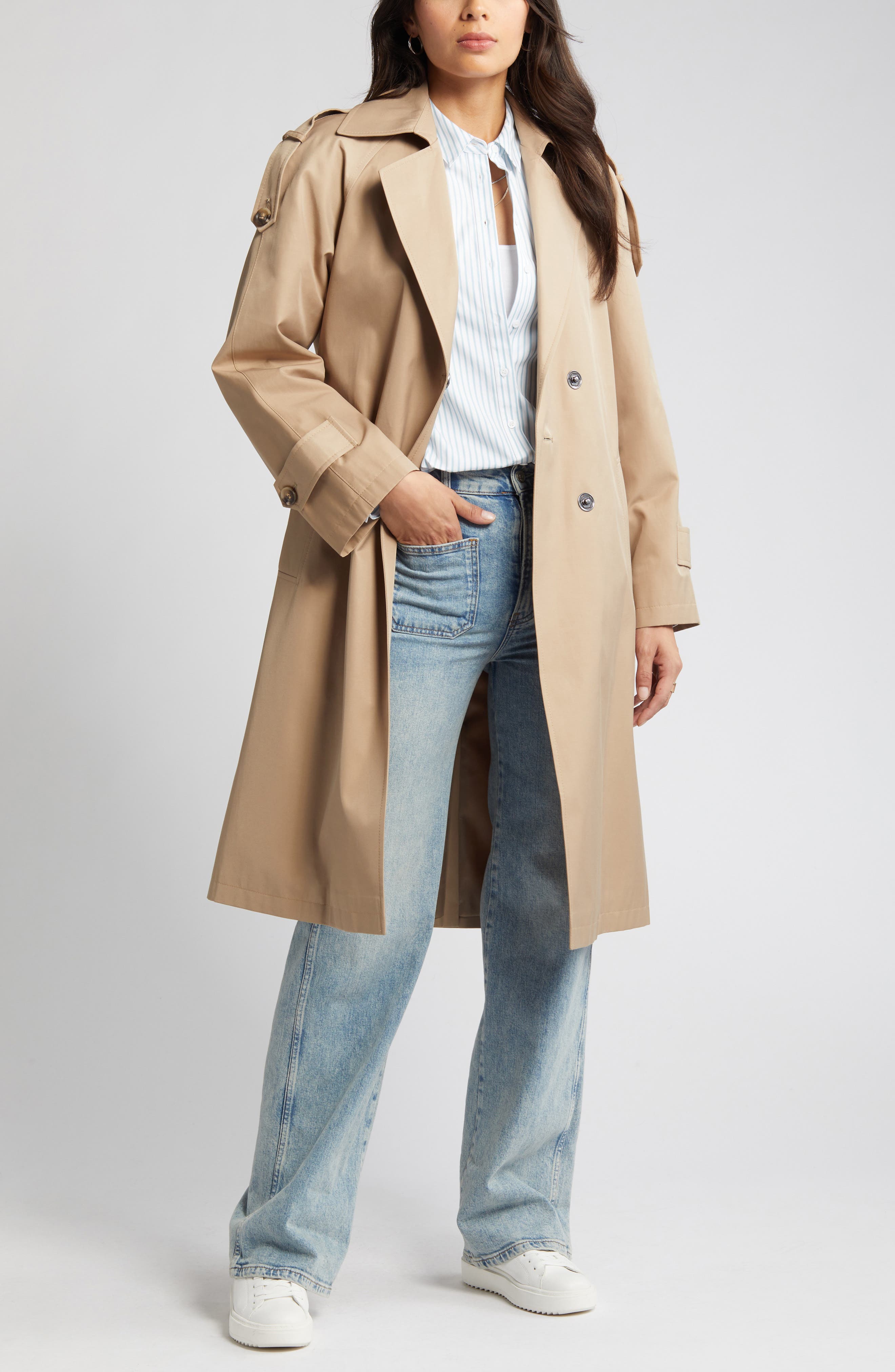 Sam Edelman + Double Breasted Mac Raincoat