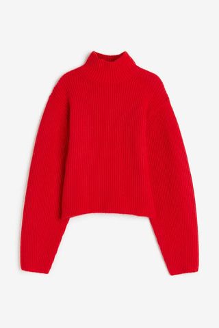 H&M + Rib-Knit Mock Turtleneck Sweater
