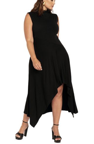 Eloquii + Asymmetric Sleeveless Stretch Jersey Dress