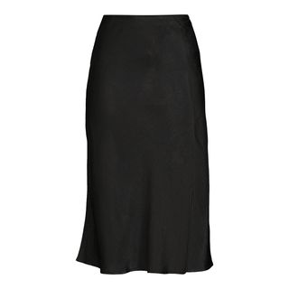 Time and Tru + Satin Midi Skirt With Side Slit