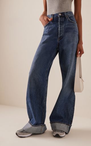 Agolde + Dame Rigid High-Rise Wide-Leg Jeans