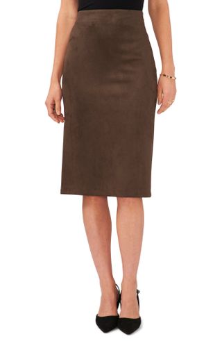 Vince Camuto + Faux Suede Pencil Skirt