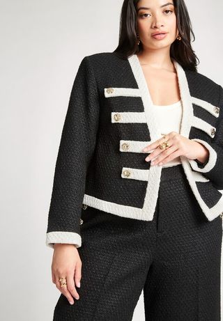 Eloquii + Tweed Detail Blazer