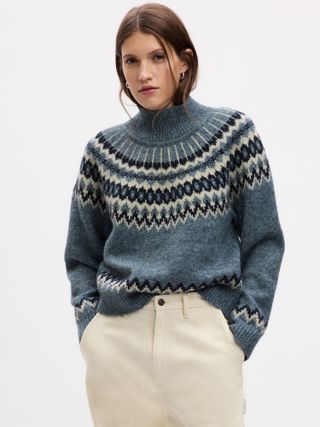 Gap + Fair Isle Mockneck Sweater