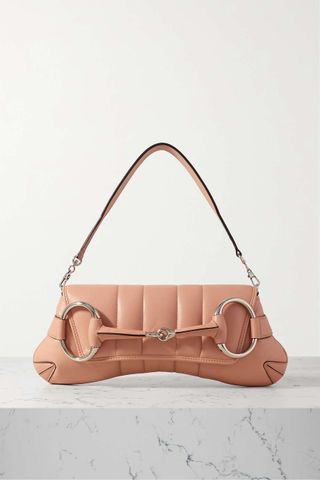 Gucci + Horsebit Embellished Quilted Leather Shoulder Bag