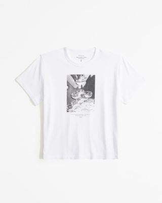 Abercrombie + Short-Sleeve Cocktail Graphic Skimming Tee