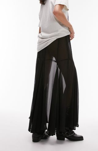 Topshop + Godet Sheer Maxi Skirt