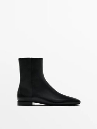 Massimo Dutti + Square Toe Flat Boots