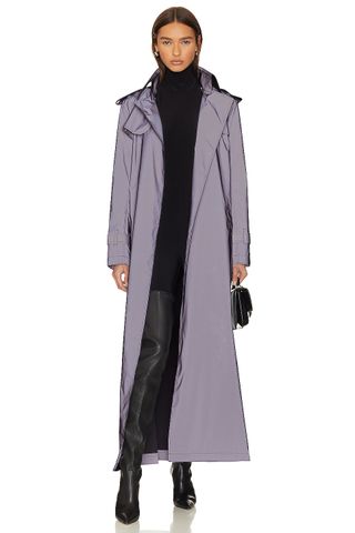 Norma Kamali + Double Breasted Trench to Ankle