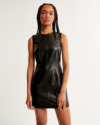 Abercrombie & Fitch + Shell Vegan Leather Mini Dress