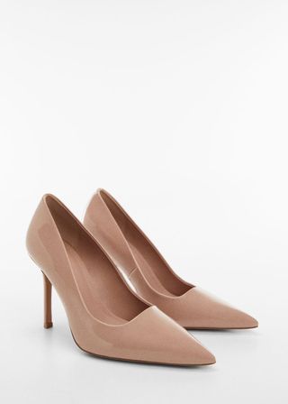 Mango + Pointed Toe Heel Shoes in Nude