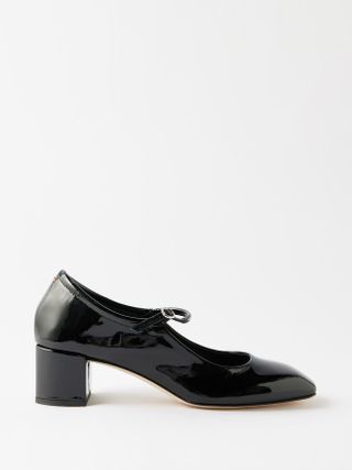 Aeyde + Aline 45 Patent-Leather Mary Jane Pumps