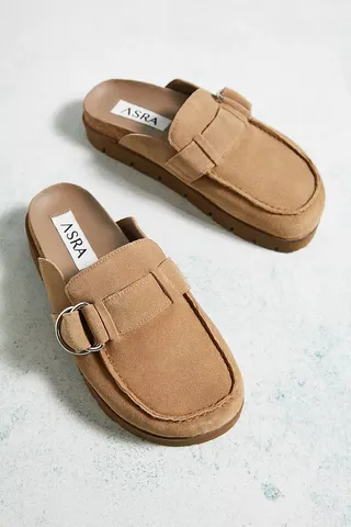 ASRA + Taupe Monty Slip-On Mules