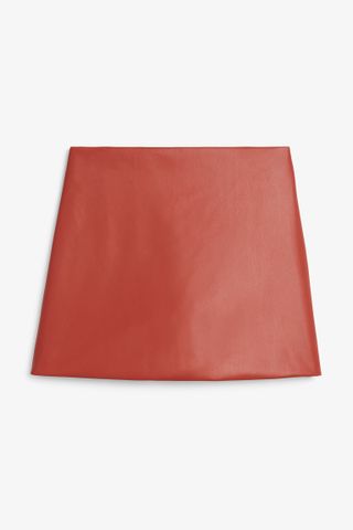 Monki + Faux Leather Mini Skirt