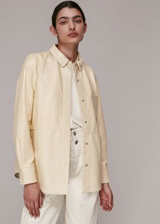 Whistles + Leather Panelled Shirt