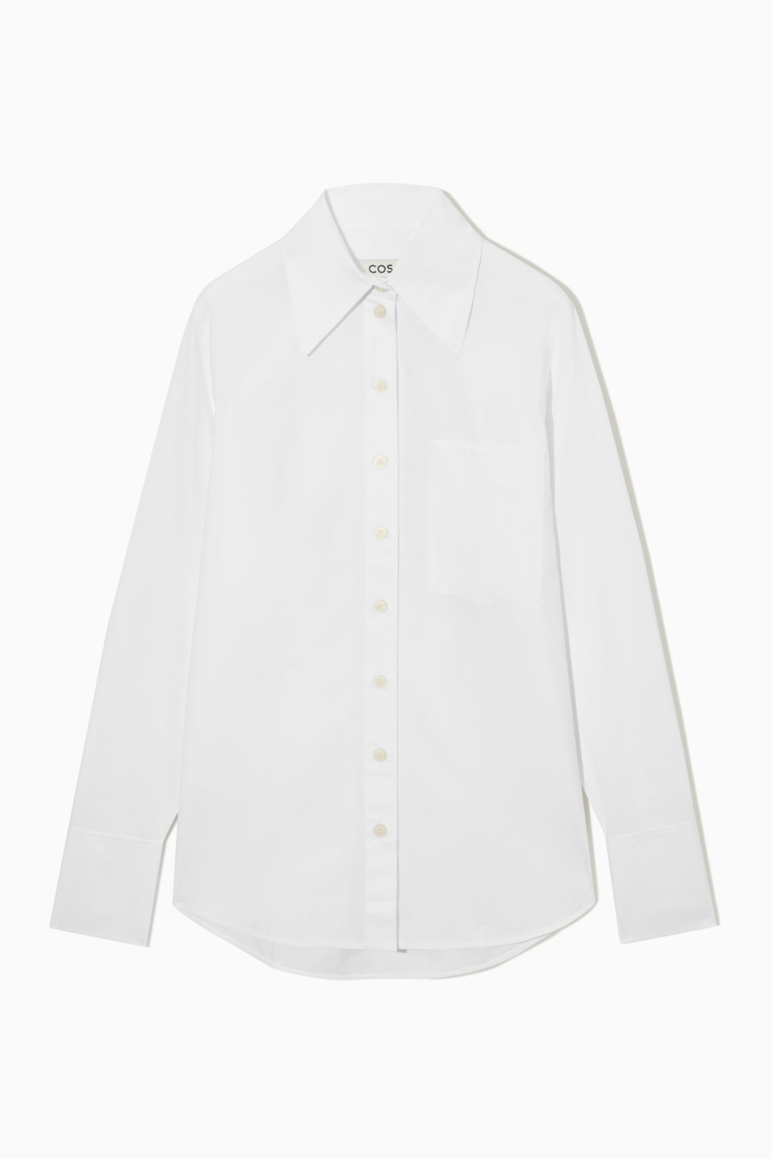 COS + Oversized Tailored Shirt in White