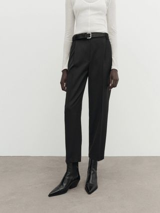 Massimo Dutti + 100% Wool Trousers With Darts