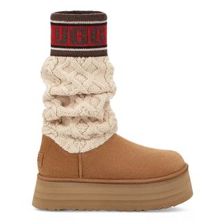 Ugg + Classic Sweater Letter Platform Boots