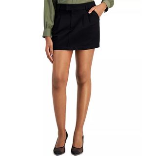 Bar III + Twill Pleated Cotton Mini Skirt