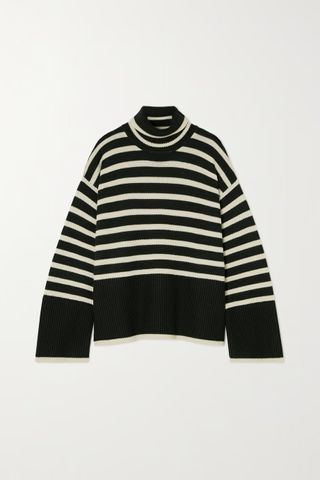 Toteme + + Net Sustain Striped Wool-Blend Turtleneck Sweater