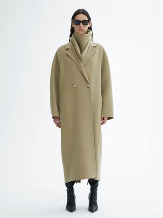 House of Dagmar + Doublé Coat in Light Olive Green