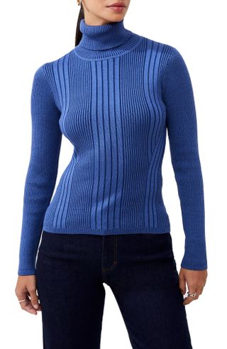 French Connection + Mari Rib Stitch Turtleneck Sweater