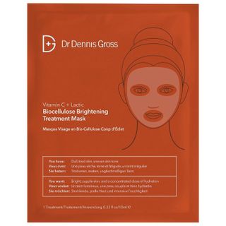 Dr. Dennis Gross Skincare + Vitamin C Lactic Biocellulose Brightening Treatment Mask