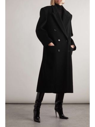 Saint Laurent + Double-Breasted Wool Coat