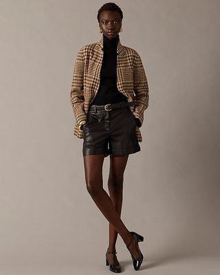J.Crew + High-rise faux-leather short