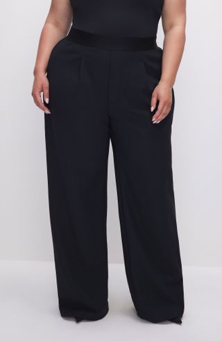 Good American + Bonded Wide Leg Pull-On Trousers
