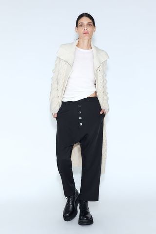 Zara + Textured Knit Coat
