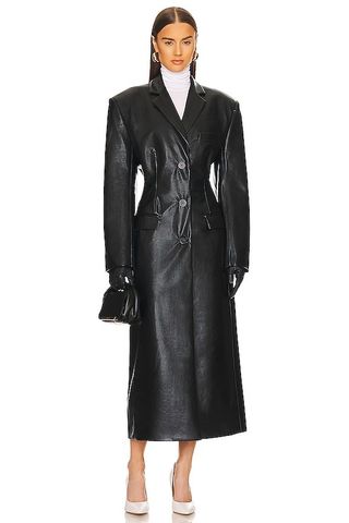Helsa + Waterbased Faux Leather Long Coat