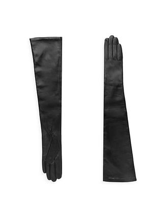 Carolina Amato + Leather Elbow Length Gloves