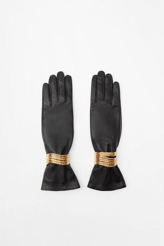 Zara + Leather Gloves with Bracelets