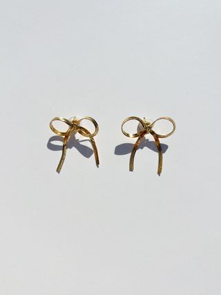 Lisa Says Gah + Bows Earrings - Gold