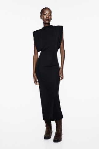 Zara + Shoulder Pad Knit Dress