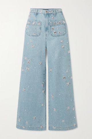 Patbo + Embellished Wide-Leg Jeans