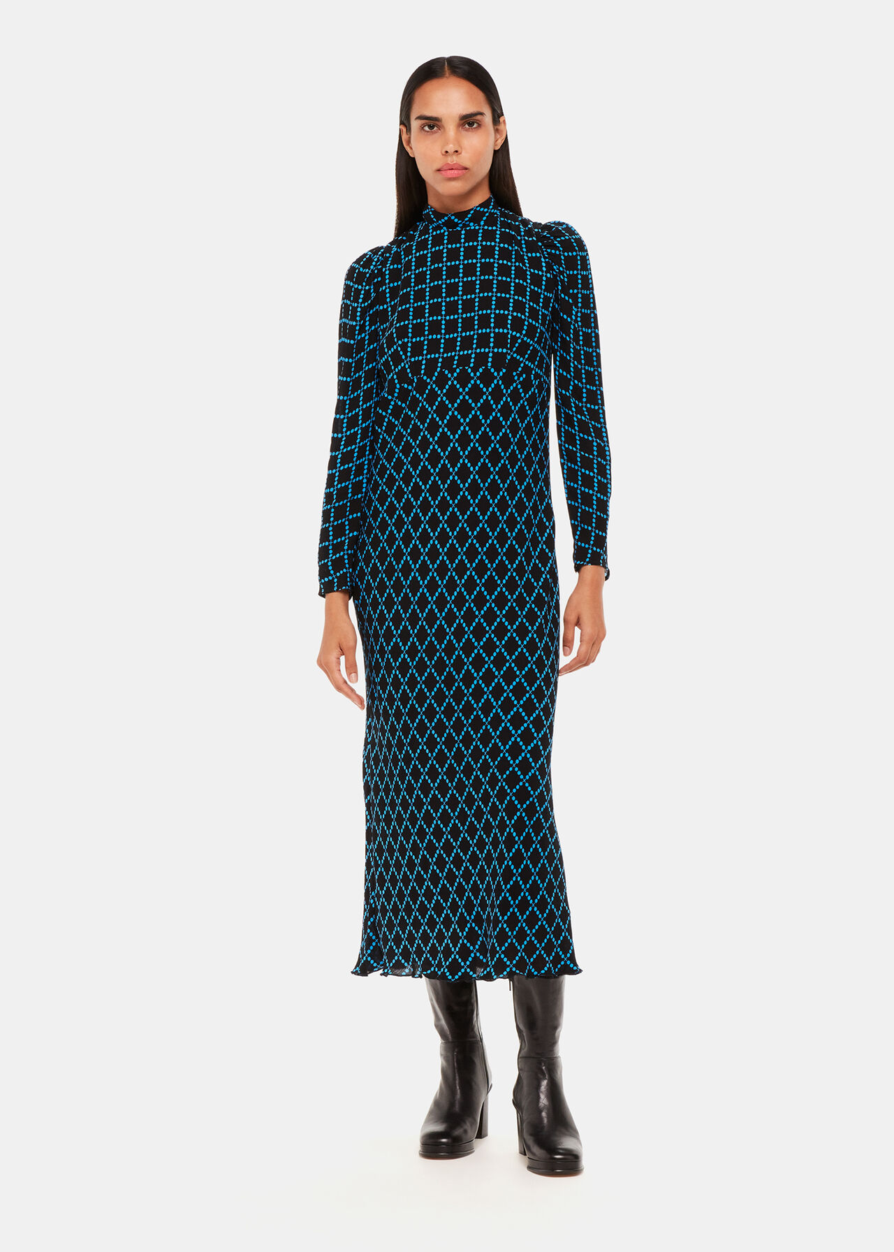 Whistles + Abacus Check High Neck Dress