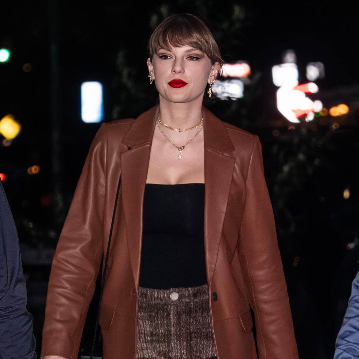 Brown Leather Blazer Taylor Swift Leather Jacket Taylor Swift Brown Leather Blazer – AlexGear