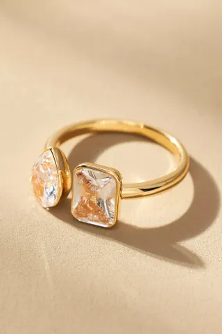 Anthropologie + Mixed Shapes Crystal Cocktail Ring