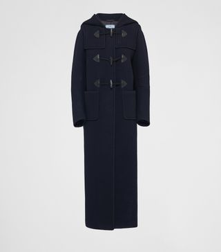 Prada + Single-Breasted Velour Cloth Coat