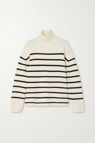 Anine Bing + Courtney Striped Wool and Cashmere-Blend Turtleneck Sweater