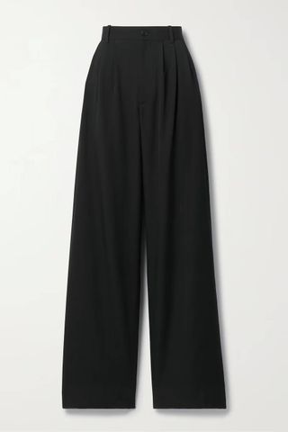 The Row + Rufos Pleated Wool and Mohair-Blend Wide-Leg Pants