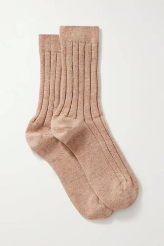 Johnstons of Elgin + Ribbed Cashmere-Blend Socks