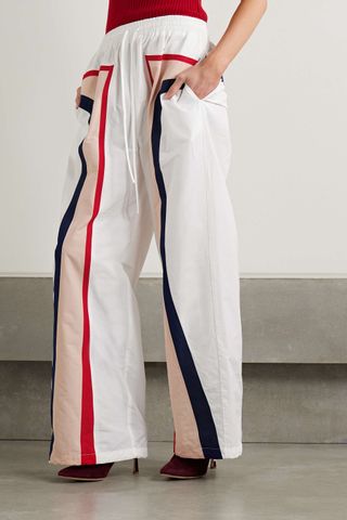 Rosie Assoulin + Billab-Long Layered Striped Shell Track Pants