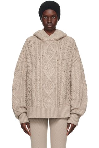 Fear of God + Beige Cable Hoodie